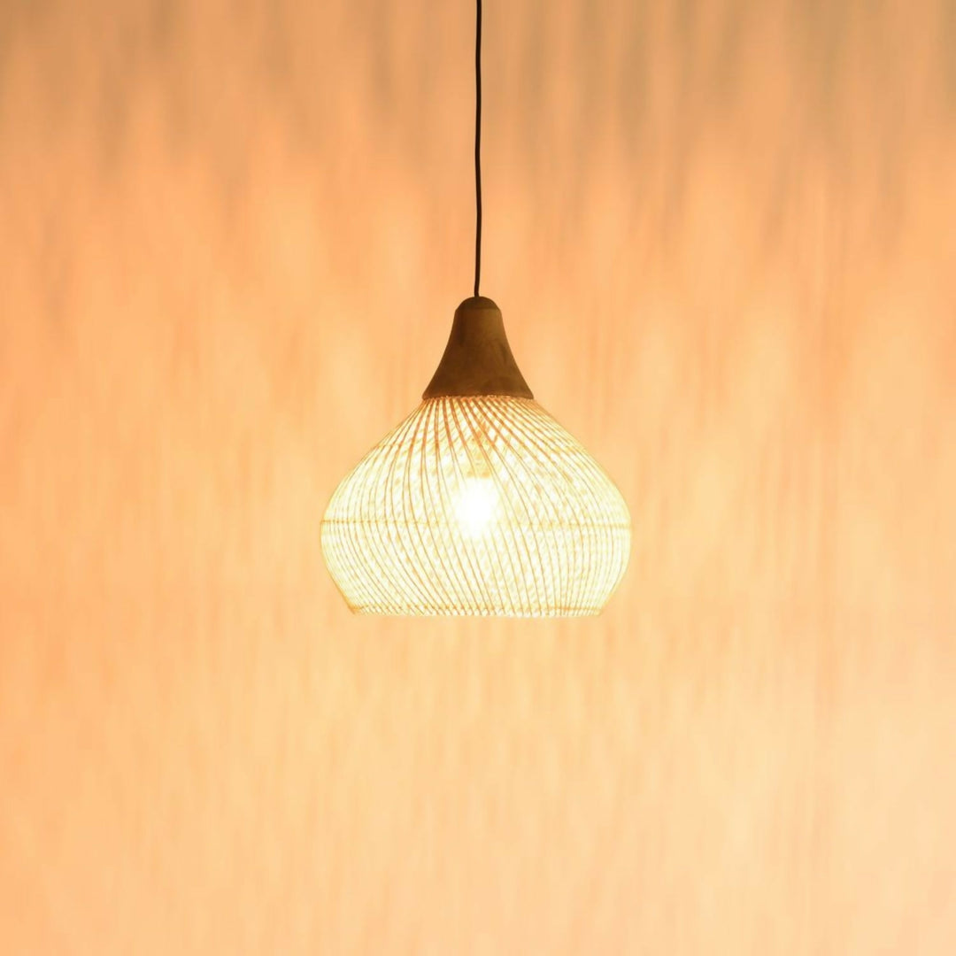 Lampara Colgante Rattan Claro Duna 50cm