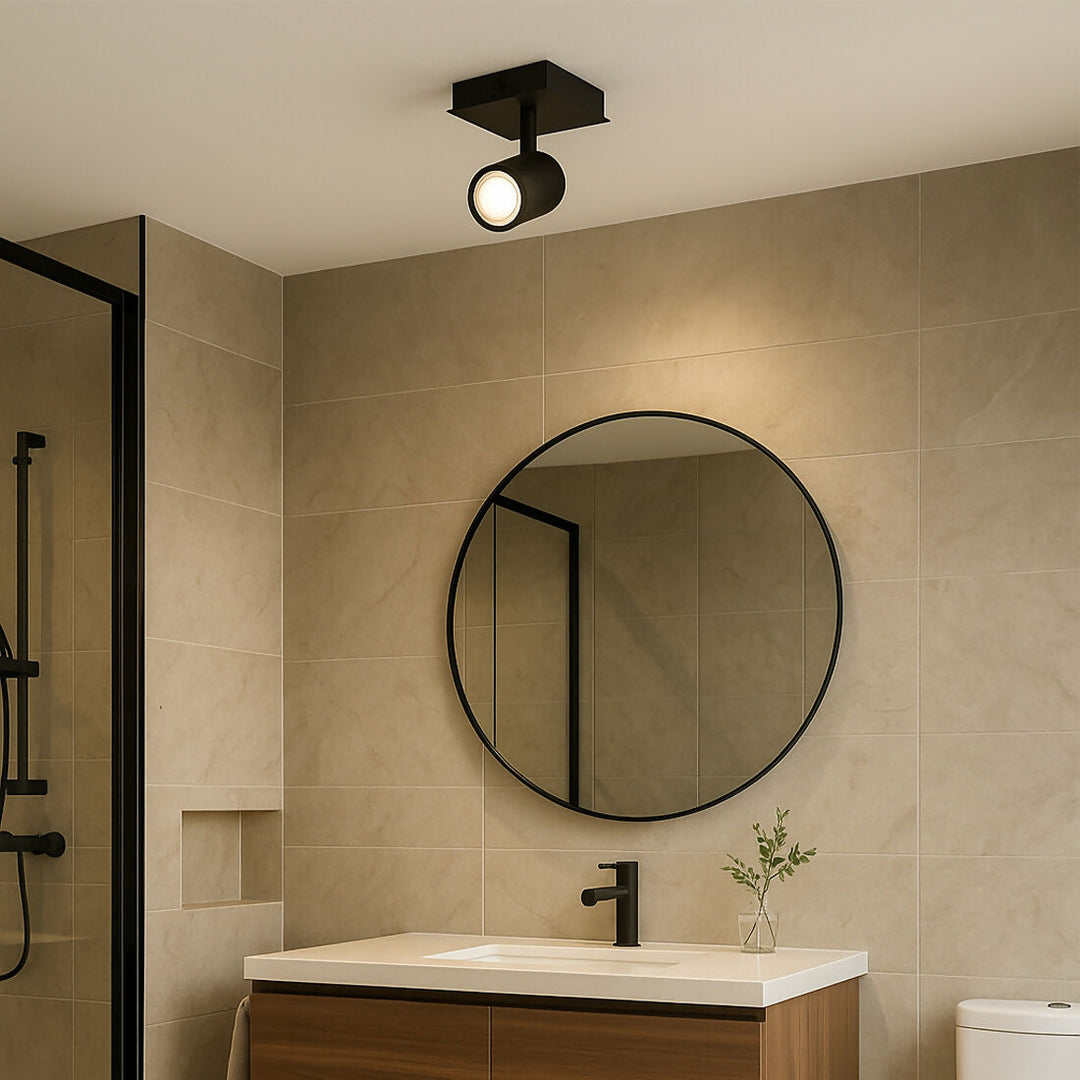 Foco Sobrepuesto 1 luz Cil III Negro Mate Ip44 GU10