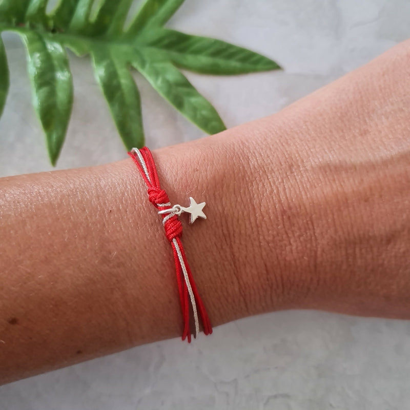 LD1256  - Pulsera Cielo  Roja Plata Cornershop