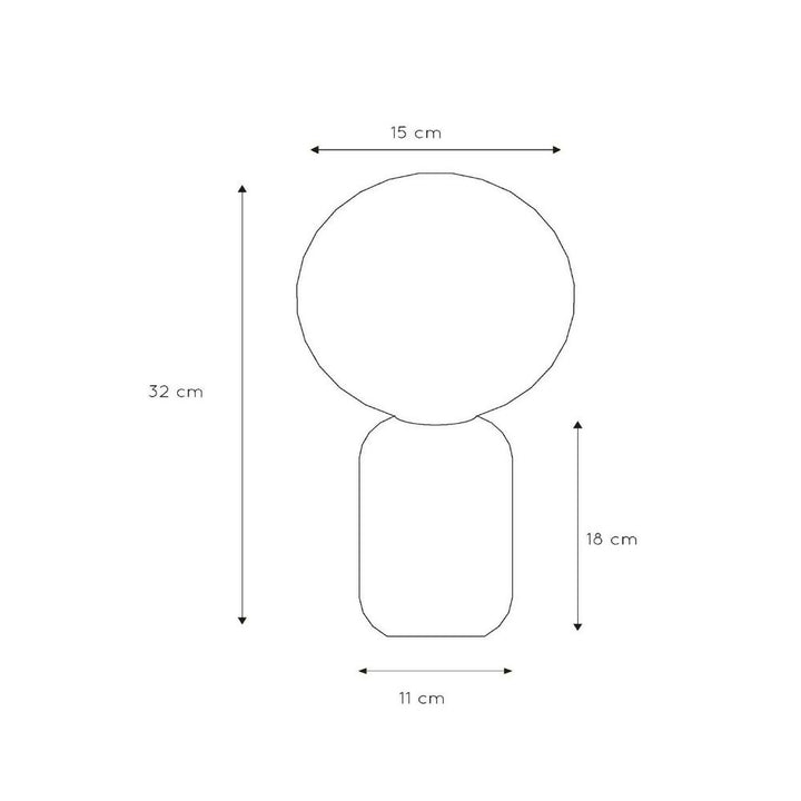 LAMPARA DE MESA MARBOL NEGRO Ø15-1xE27