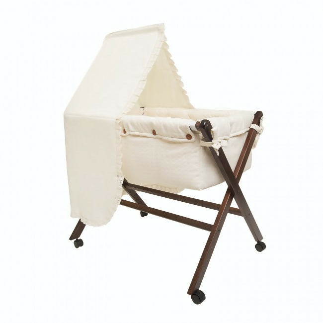 Cuna con dosel Piqué Beige Bee Bee