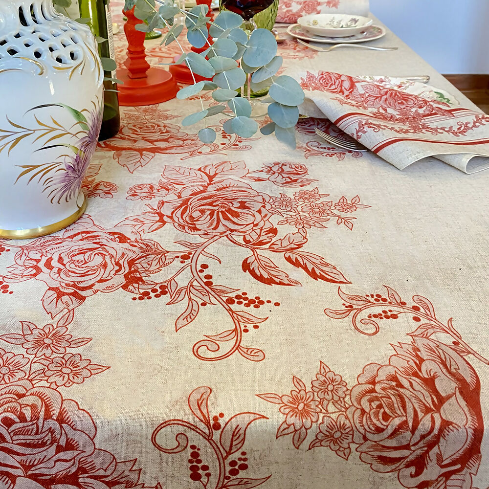 Mantel Toile Rojo - Lino Poliester