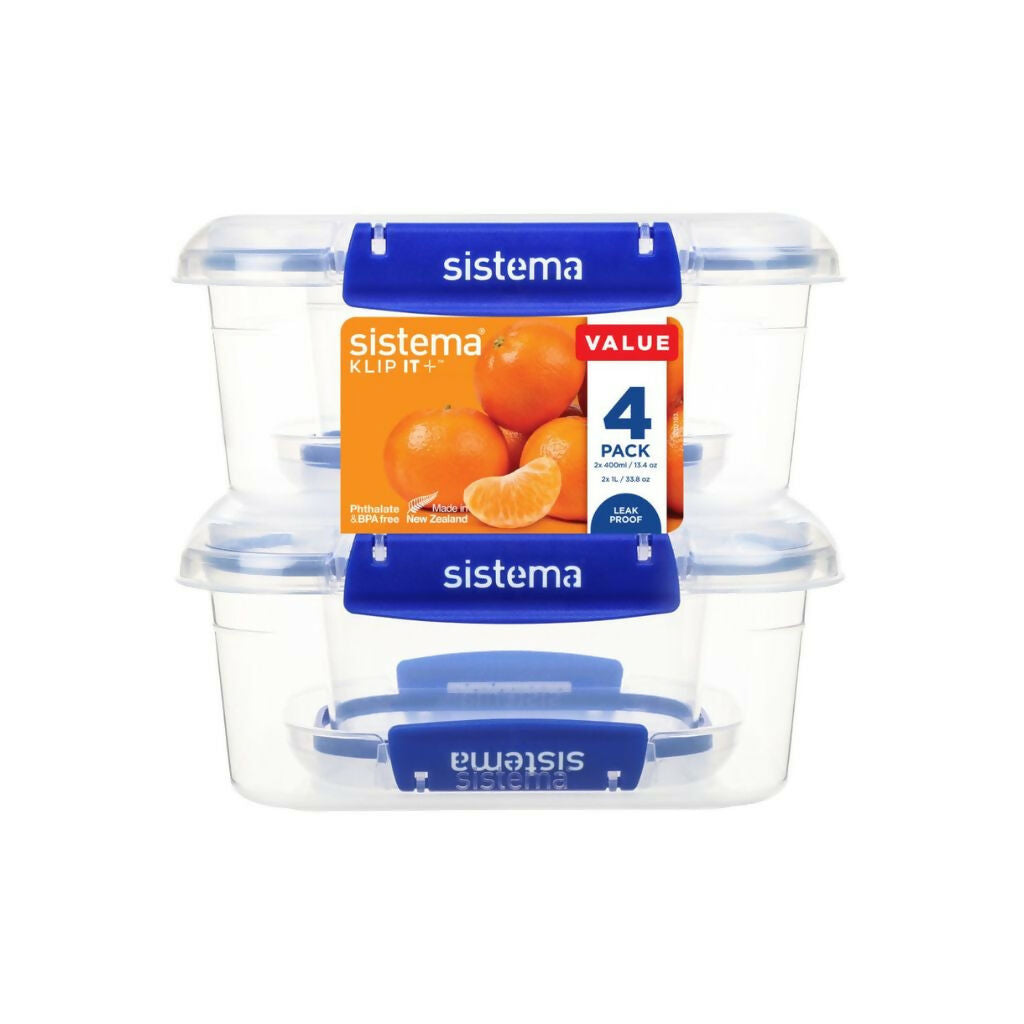 Pack de 4 Contenedores Sistema 2x1L y 2x400ml