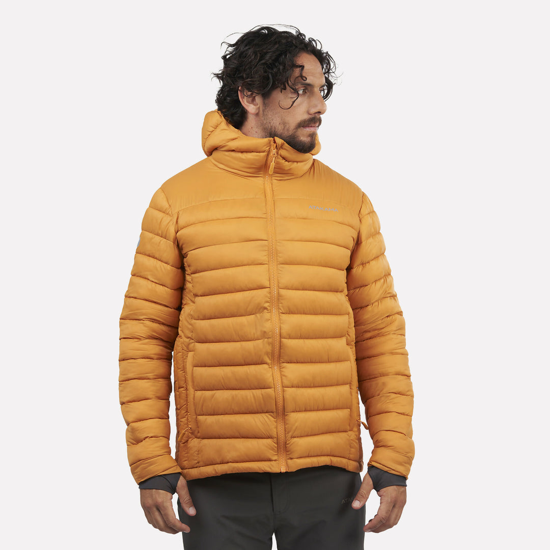 Chaqueta Parka Térmica Hombre Hoodie Indomita Amarillo Mostaza