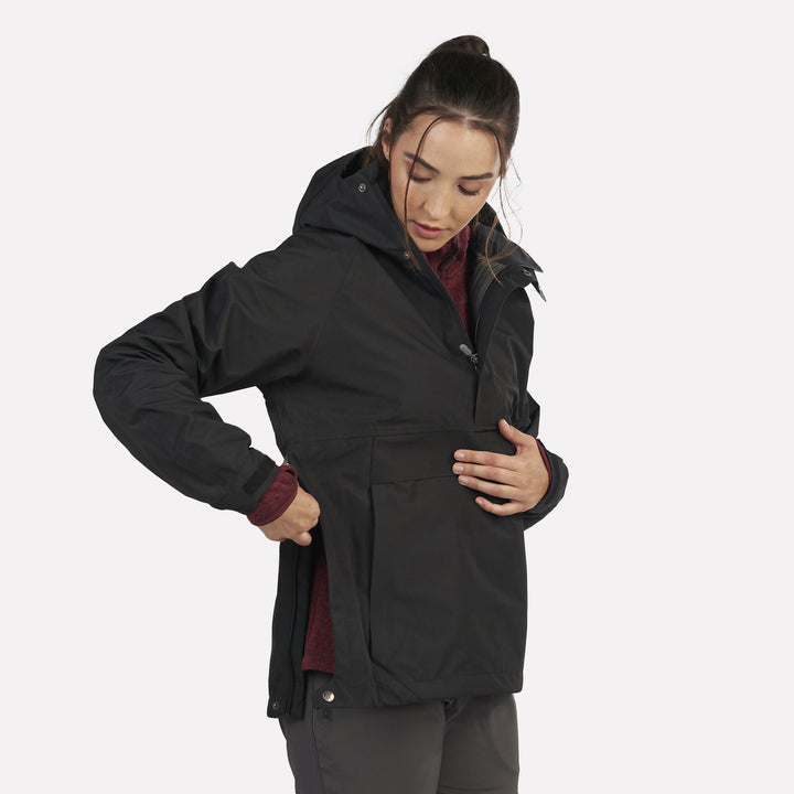 Chaqueta Impermeable Mujer Hanorak Frontera Negra
