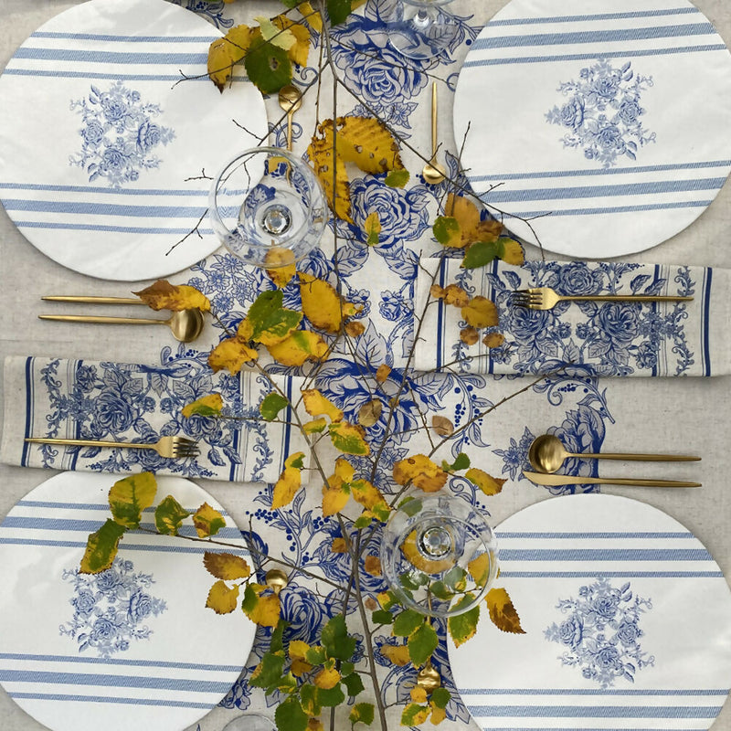 Set 4 Servilletas Toile Azul