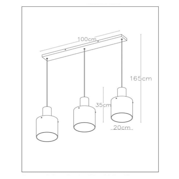 LAMPARA COLGANTE TOLEDO AMBAR 3xE27