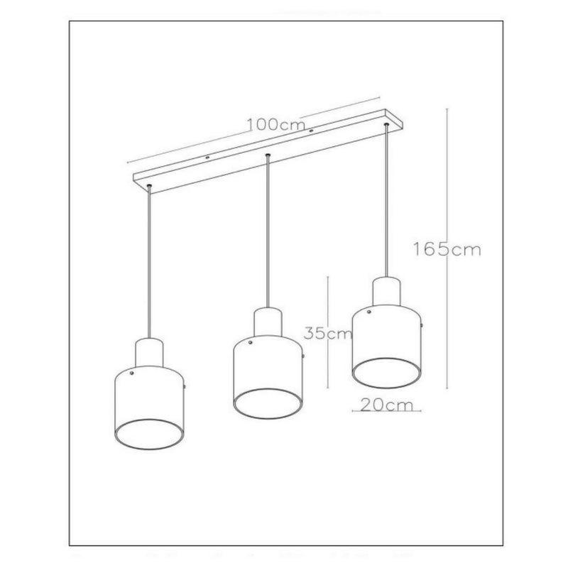 LAMPARA COLGANTE TOLEDO AMBAR 3xE27