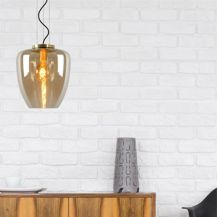 LAMPARA COLGANTE FLORIEN AMBAR 1xE27