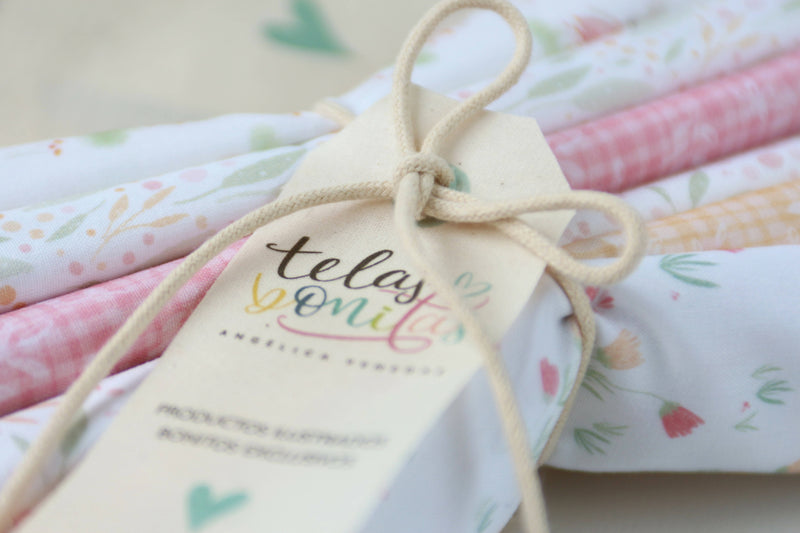 Set de Telas PASCUA para Niñitas, Telas 100% Algodón muy FEMENINAS, Pack Fat Quarters, Telas para bebé