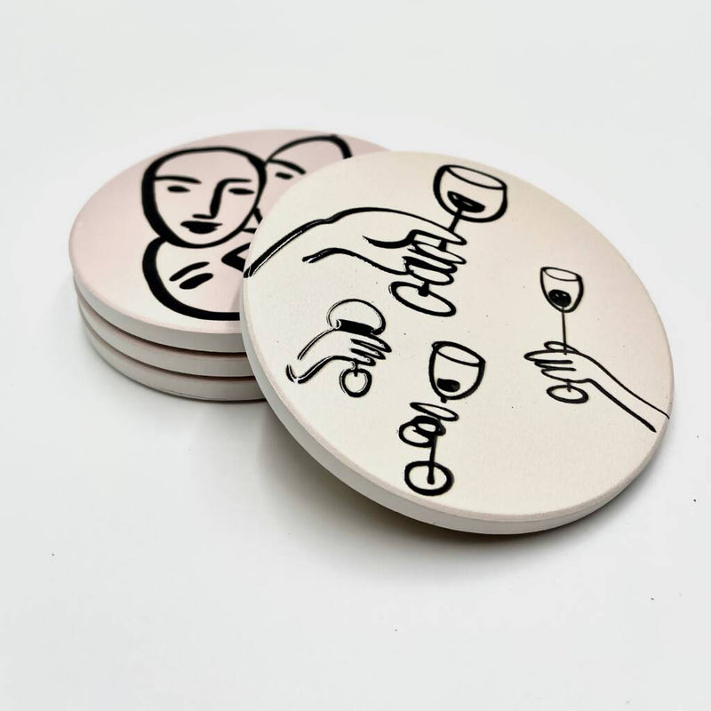 Set de 4 Posavasos Terrazo Face