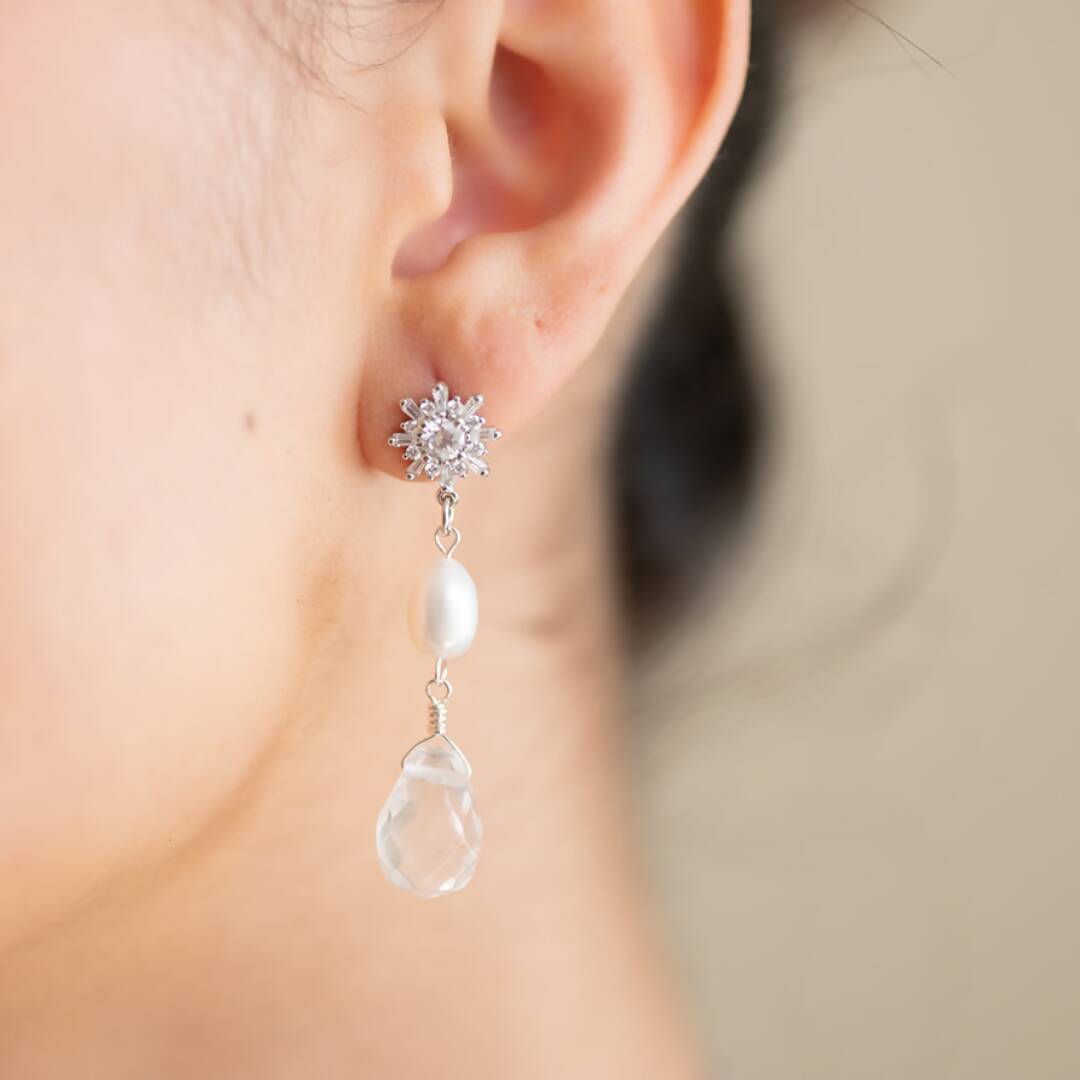 Aros Portia Perla Plata Musa Accesorios