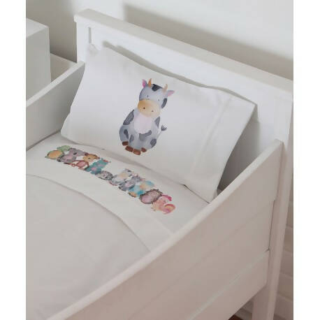 Juego de Sábanas Animales Acuarela