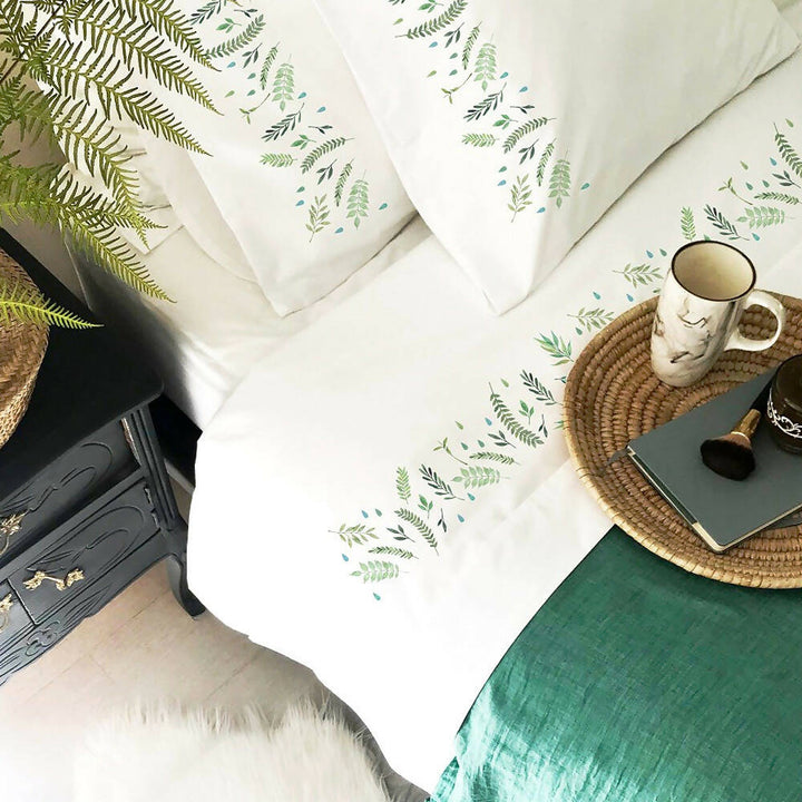 Juego de Sábanas Hojas Verdes