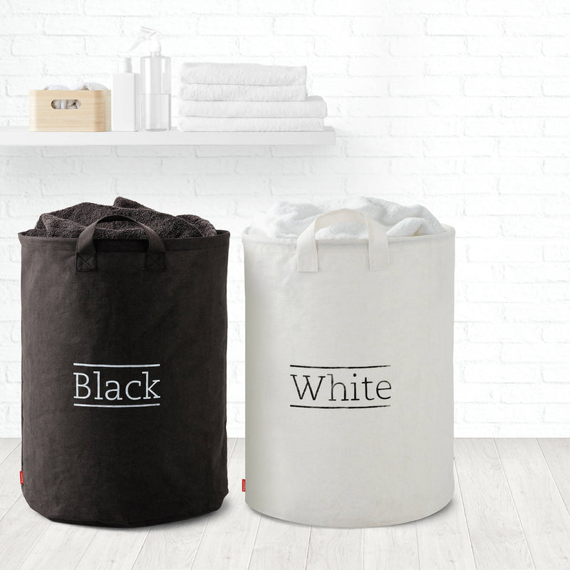 Set de 2 bolsas para la ropa blanca y negra Rayen