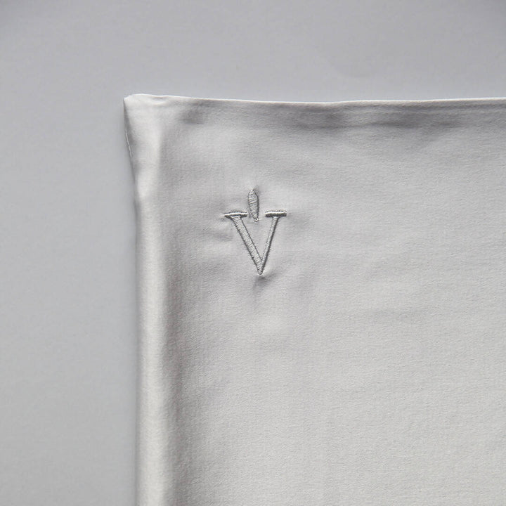 Funda de almohada 100% Seda- Queen -Gris Perla