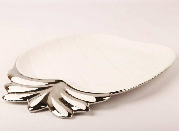 PLATO DE CERÁMICA CON FORMA DE PIÑA DE 33 X 22 CMS