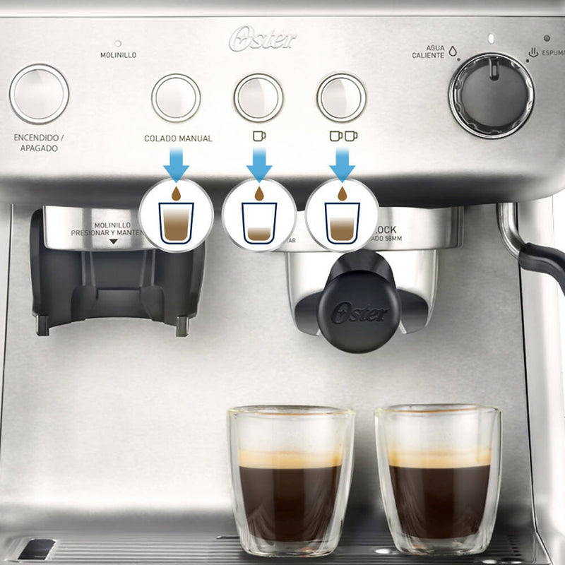 Cafetera para espresso Perfect Brew 15 bar molino integrado BVSTEM7300-052 Oster®