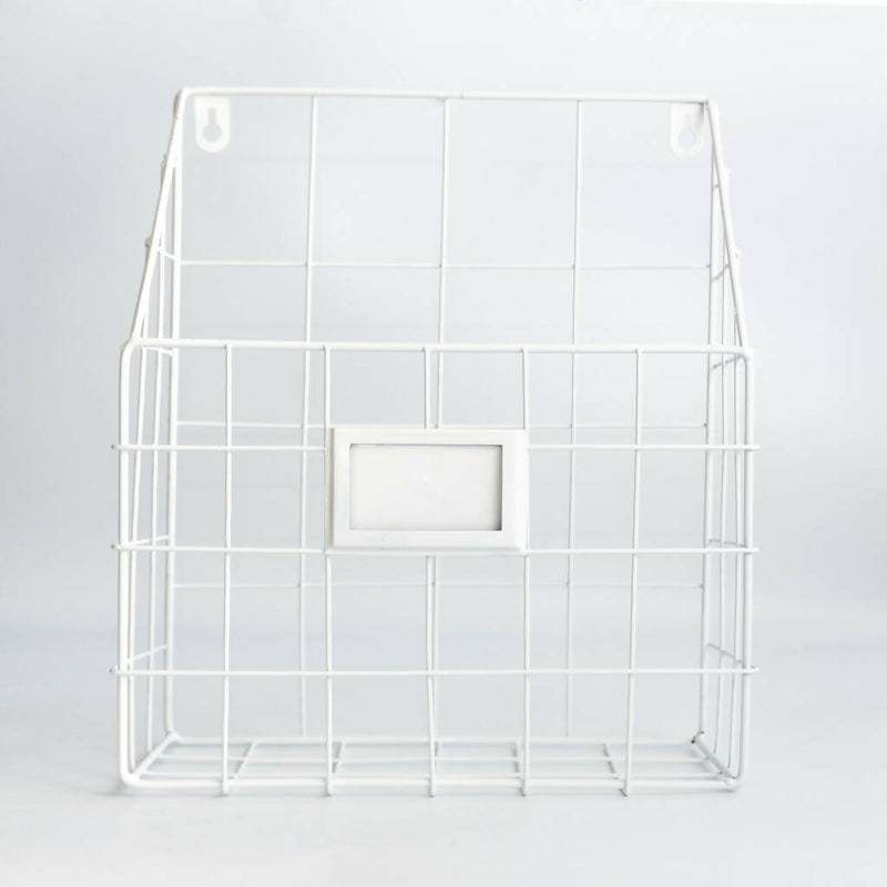 Revistero Metal Simple Blanco Owi