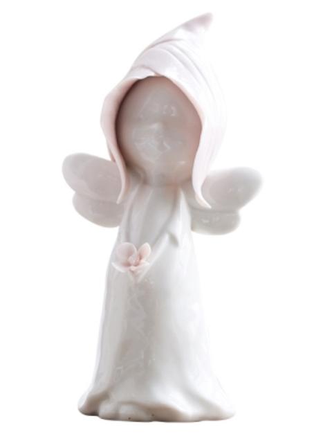 Angel de porcelana con flor de Juego de te de rosas grande