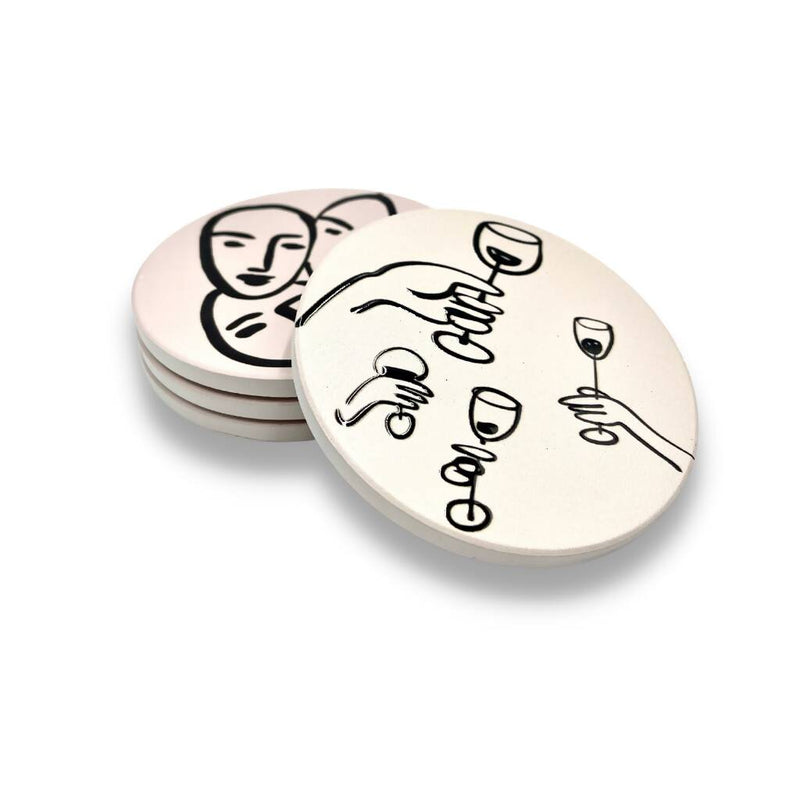 Set de 4 Posavasos Terrazo Face