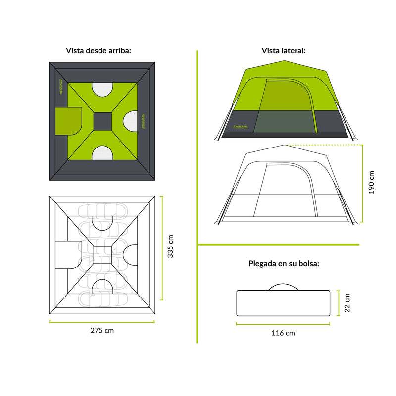 Carpa Instantánea Hornitos 6P