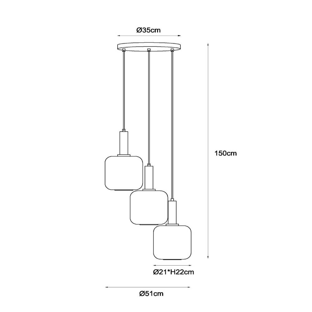 LAMPARA COLGANTE ELOISE NEGRO Ø 40 CM - 3XE27