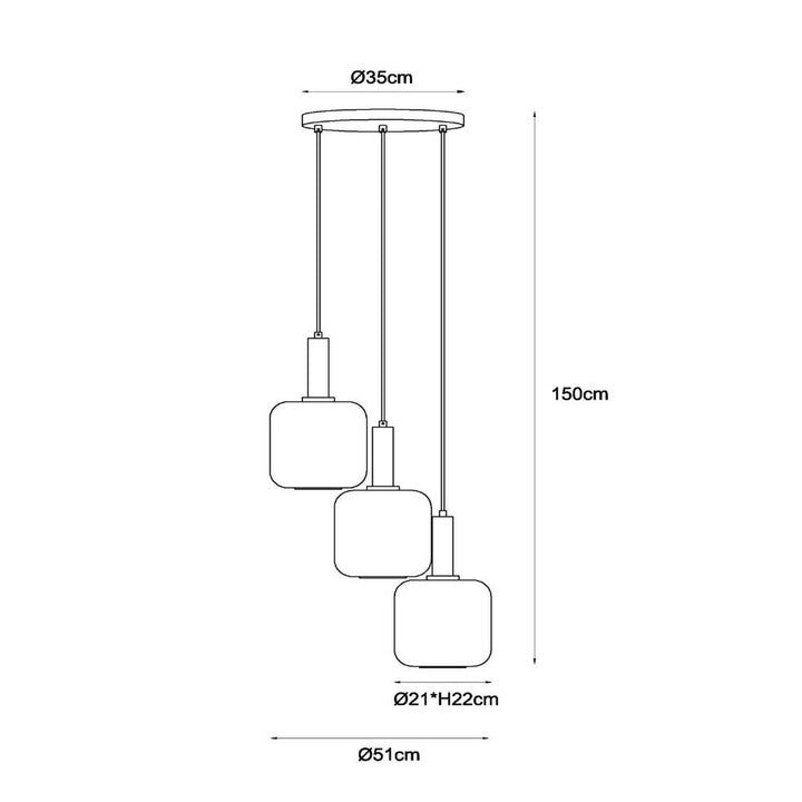 LAMPARA COLGANTE ELOISE NEGRO Ø 40 CM - 3XE27