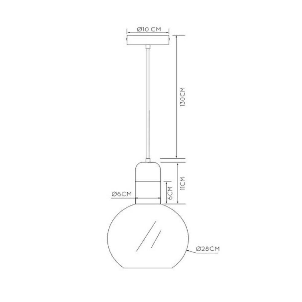 LAMPARA COLGANTE JULIUS 1XE27 Ø28
