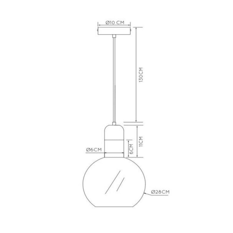 LAMPARA COLGANTE JULIUS 1XE27 Ø28