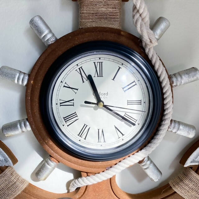 RELOJ ANCLA MADERA BEACH