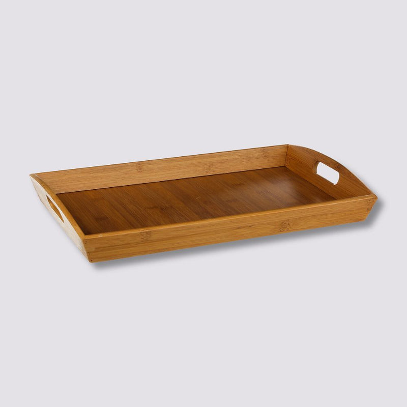 Bandeja rectangular angular 44x29cm bambú