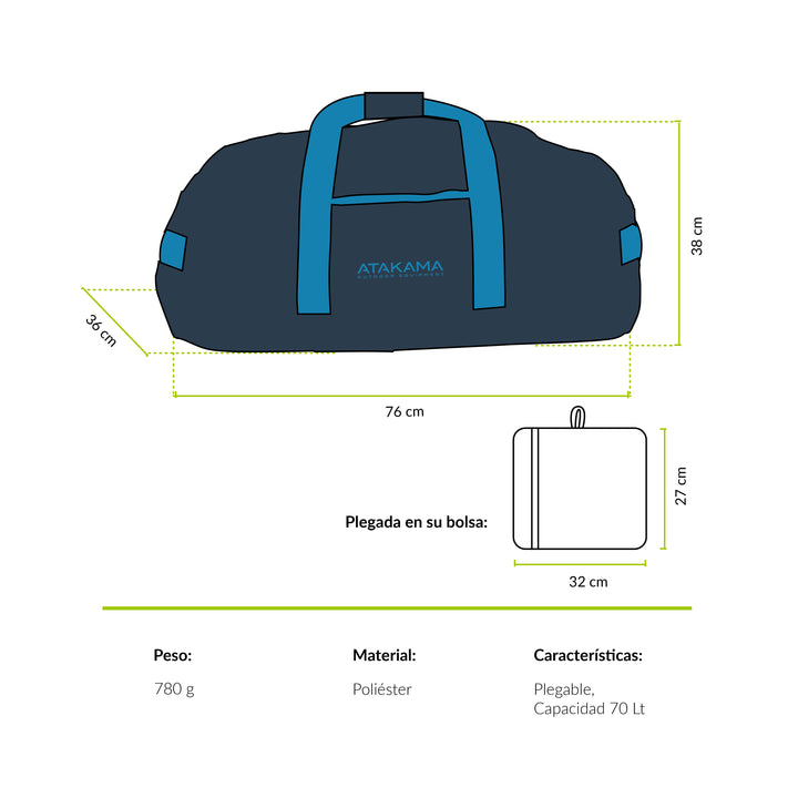 Bolso Plegable Ruta 78 70lt