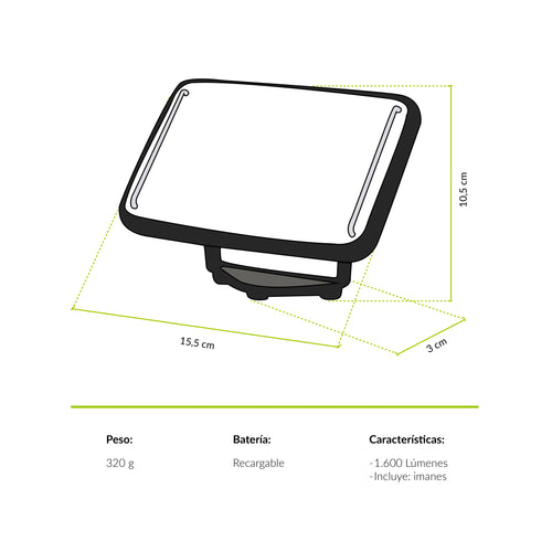 Foco Outdoor USB Tololo 1600 LM