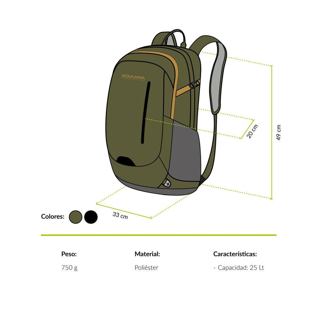 Mochila Outdoor/Urbana Cochamo 25lt Verde