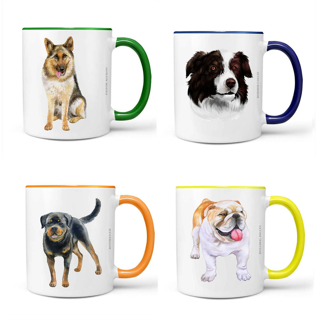 Set de 4 tazones perros típicos chilenos n1