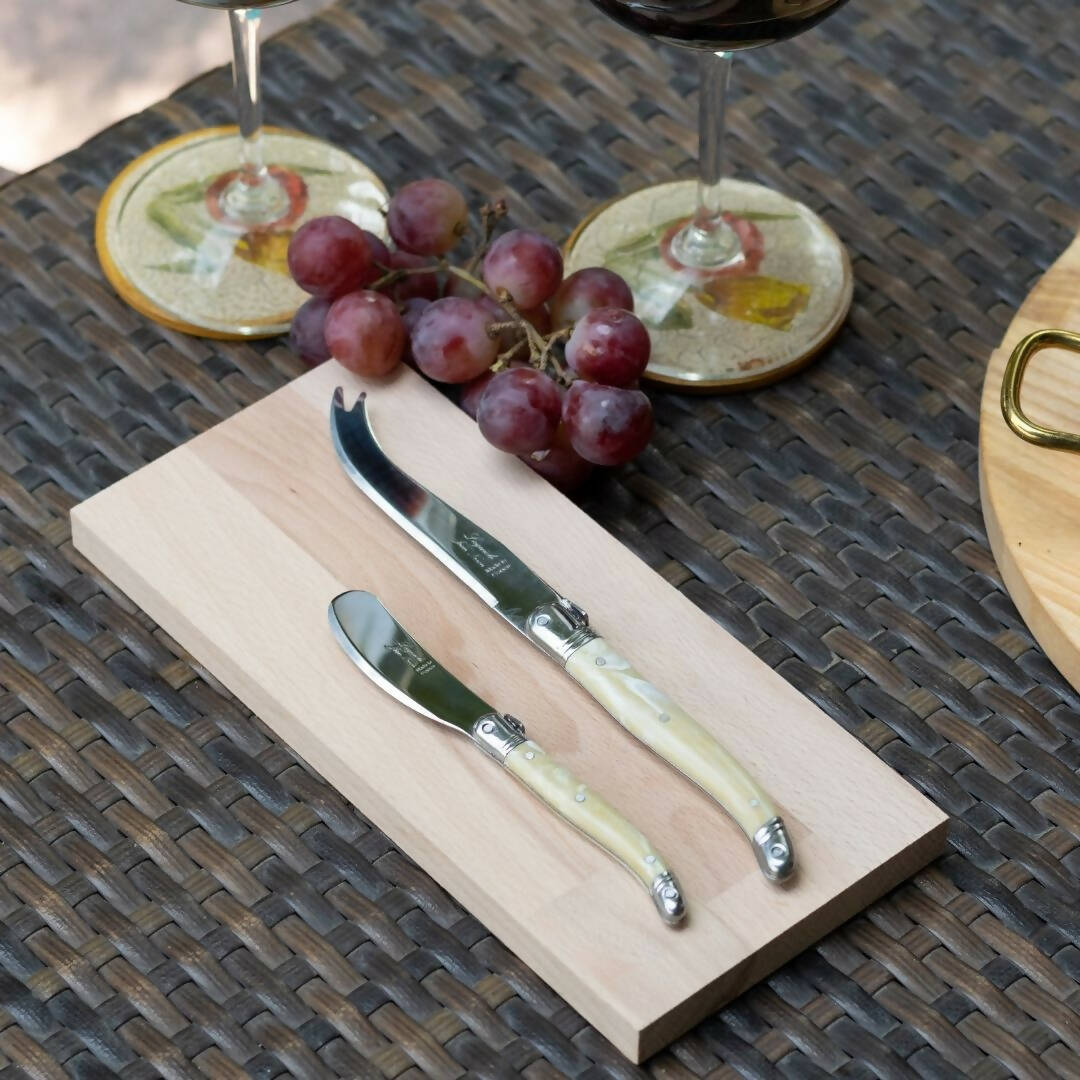 LAGUIOLE SET 2 CUCHILLOS QUESO - MÁRMOL