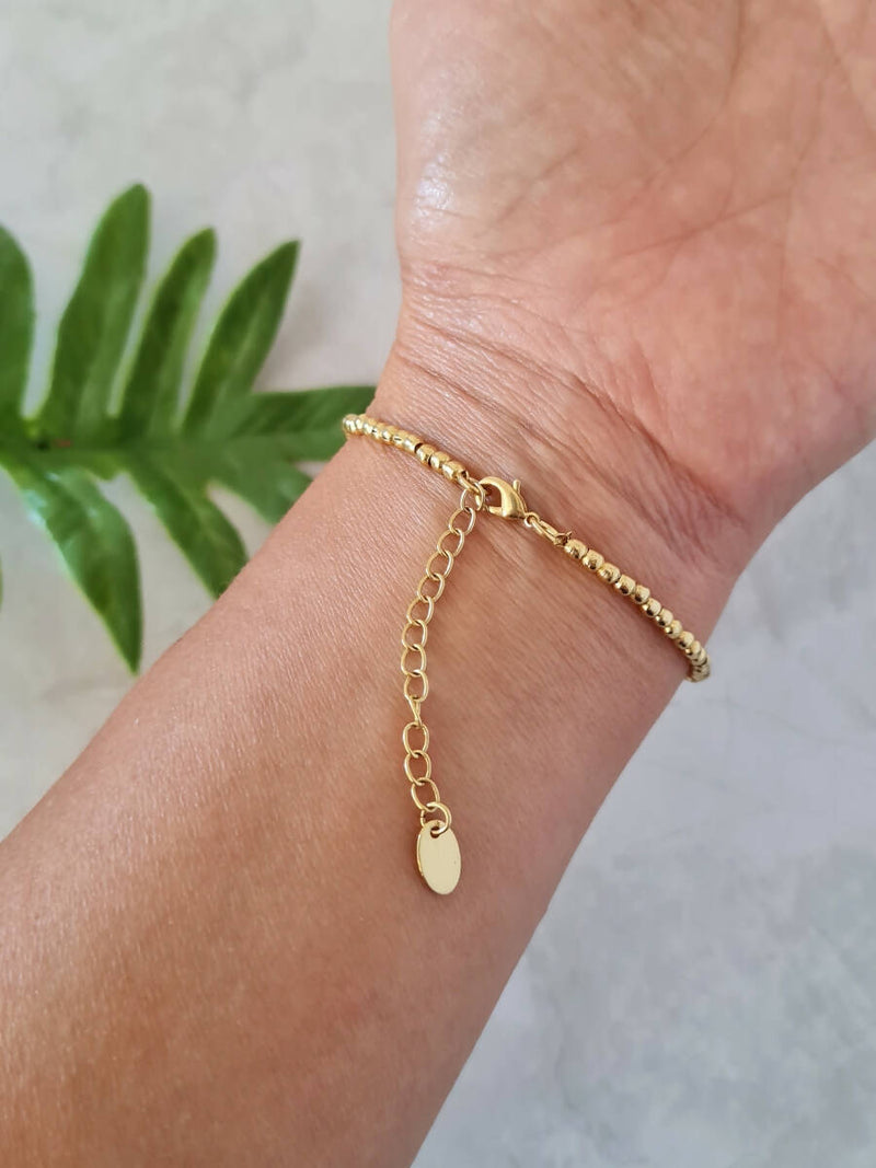 LD1049 - Pulsera Bolitas Oro 2