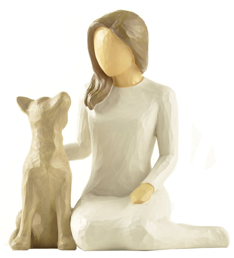 Figura Decorativa Madre Sentada con Perro