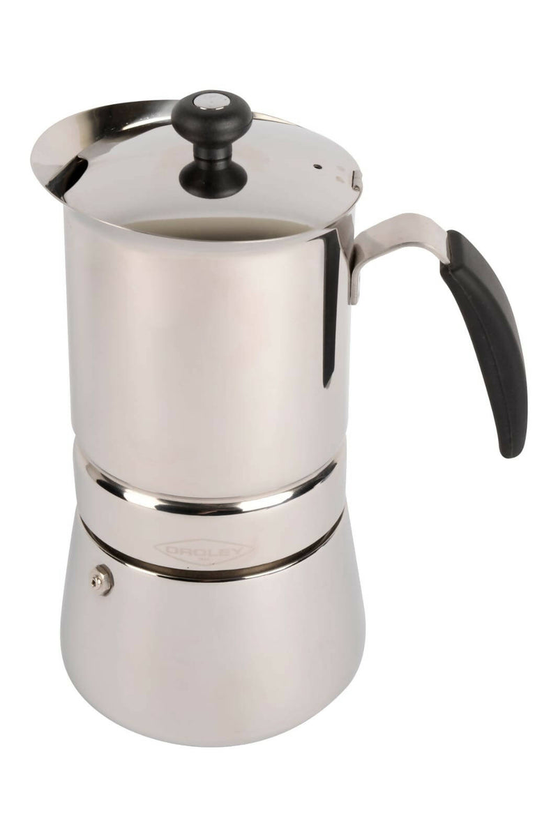Set Cafetera Acero Inoxidable Arges 2 tazas + 2 vasos doble pared Palermo 100ml.