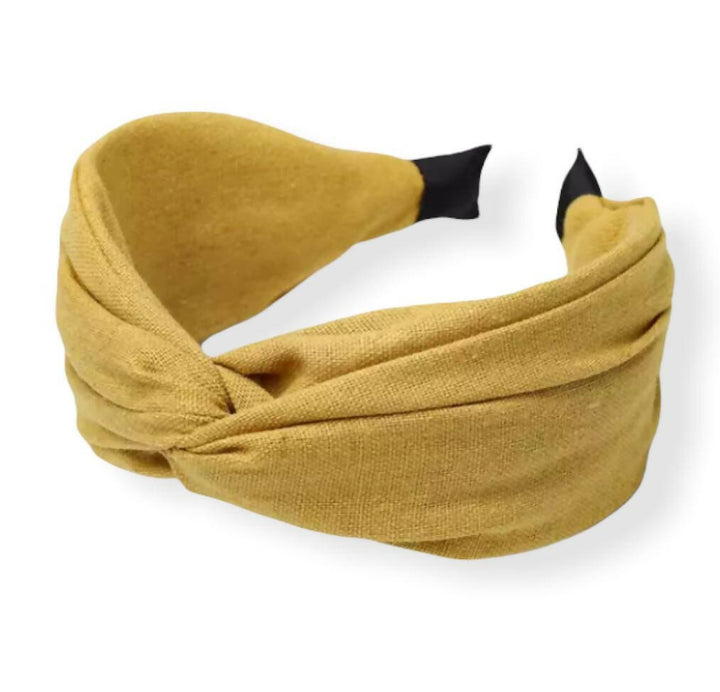 Cintillo Turbante Valentina Lino Amarillo