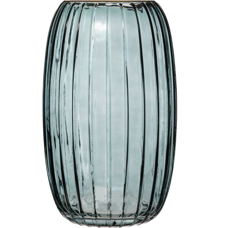 Jarrón Deco Vidrio Azul 25 cm
