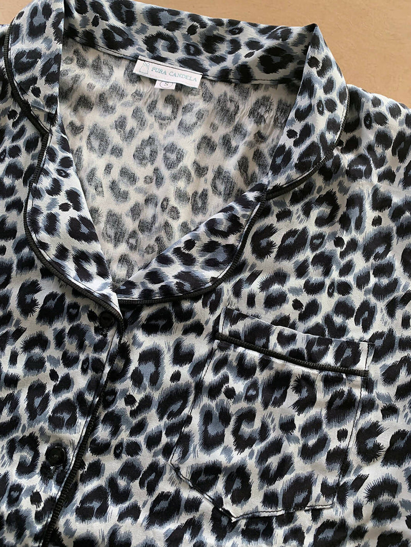 PIJAMA LUCIA (leopardo gris y negro )