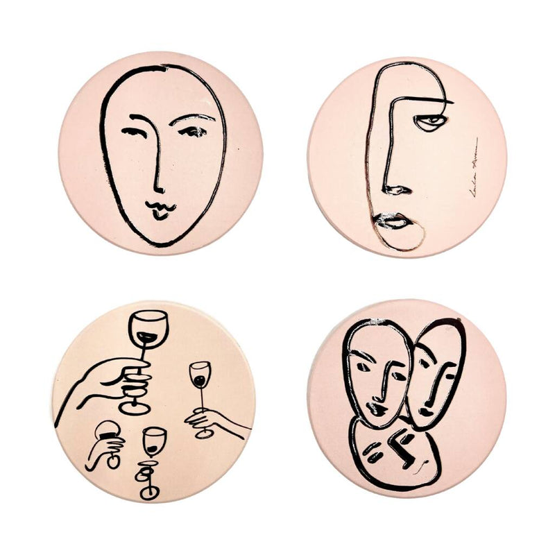 Set de 4 Posavasos Terrazo Face