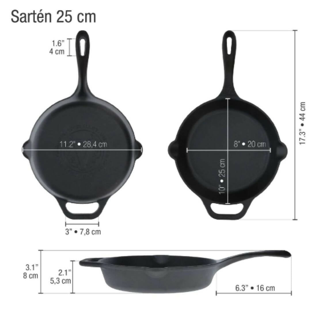 Sartén Hierro Fundido 26 cm Precurada Victoria