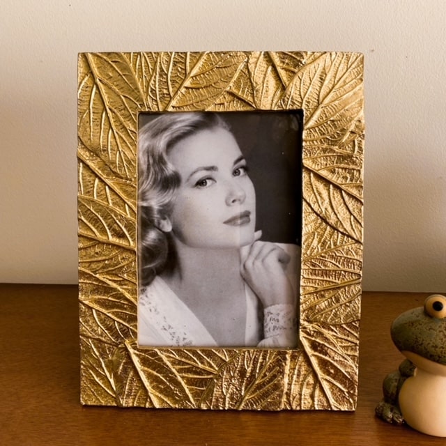 Marco de Fotos Textura Hoja Dorado