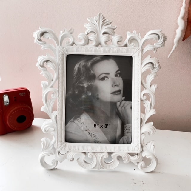 Marco de Fotos Vintage con Hojas Blancas