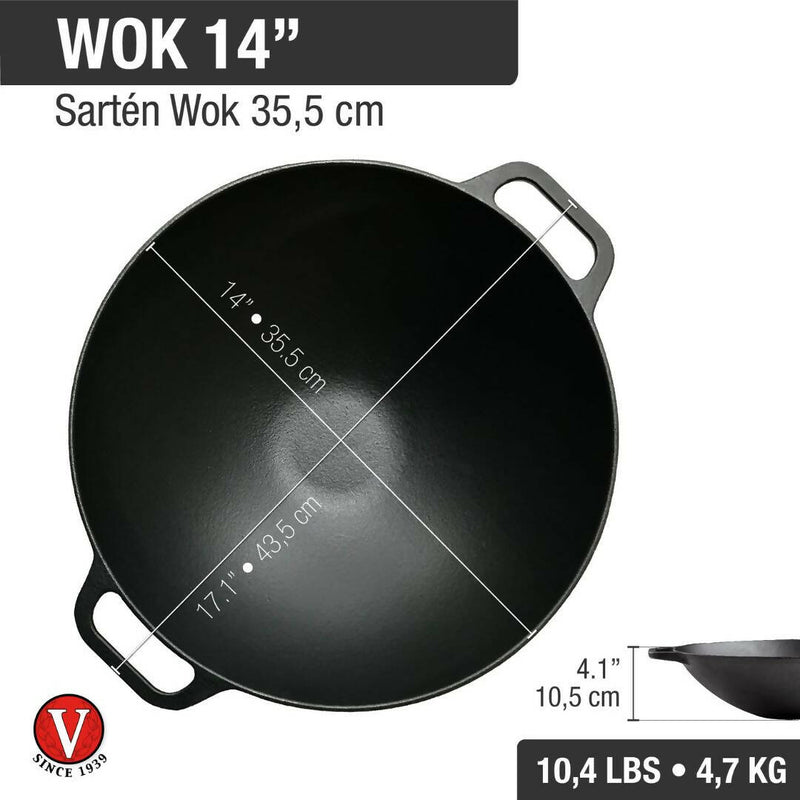 Wok Hierro Fundido 36 cm Victoria