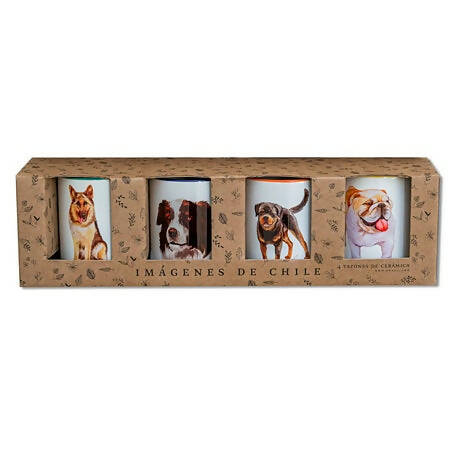 Set de 4 tazones perros típicos chilenos n1