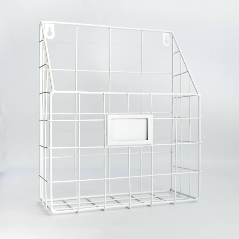 Revistero Metal Simple Blanco Owi